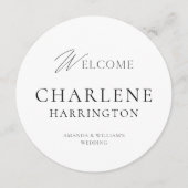 Modern Black & White Round Wedding Sign & Menu メニュー (正面)