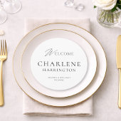 Modern Black & White Round Wedding Sign & Menu メニュー