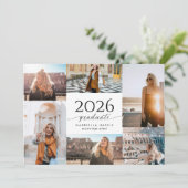 Modern Black + White Script 2026 Graduation 招待状 (スタンド正面)