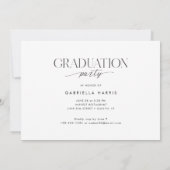 Modern Black + White Script 2026 Graduation 招待状 (裏面)