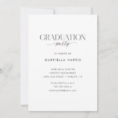 Modern Black + White Script 2026 Graduation 招待状 (裏面)