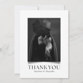 Modern Black & White Shadow Effect  Thank you card 招待状 (正面)