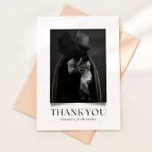 Modern Black & White Shadow Effect  Thank you card 招待状
