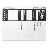  Modern Black & White Sheets | Blank Recipe Pages ノートパッド (正面)