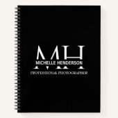 Modern Black & White Simple business Logo  ノートブック (正面)