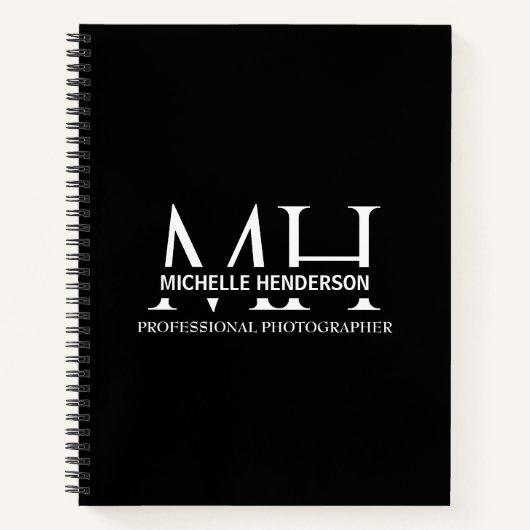 Modern Black & White Simple business Logo  ノートブック (正面)