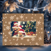 Modern Black White Snowflake Pattern レーザー彫刻フレーム