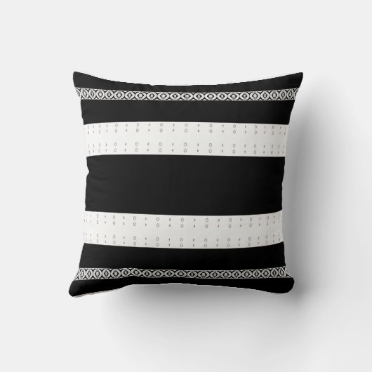 Modern Black & White Striped Decorative クッション (裏面)