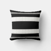 Modern Black & White Striped Decorative  クッション (正面)