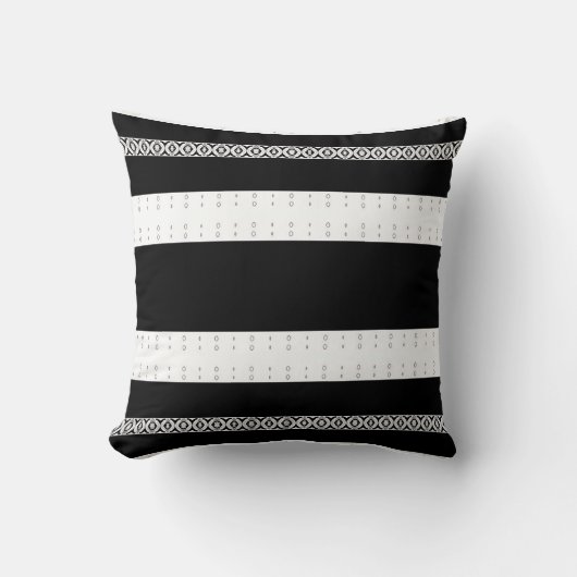 Modern Black & White Striped Decorative クッション (正面)