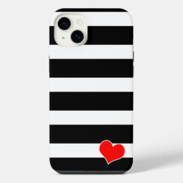 Modern Black & White Striped iPhone 14 Plusケース