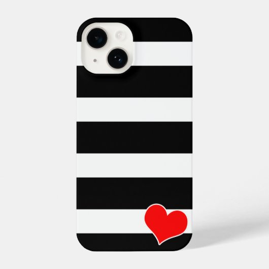 Modern Black & White Striped iPhoneケース (裏面)
