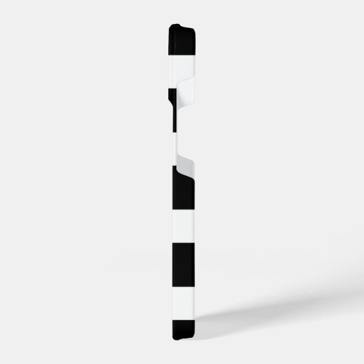 Modern Black & White Striped iPhoneケース (左側面)