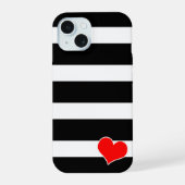 Modern Black & White Striped iPhone 15ケース (裏面)