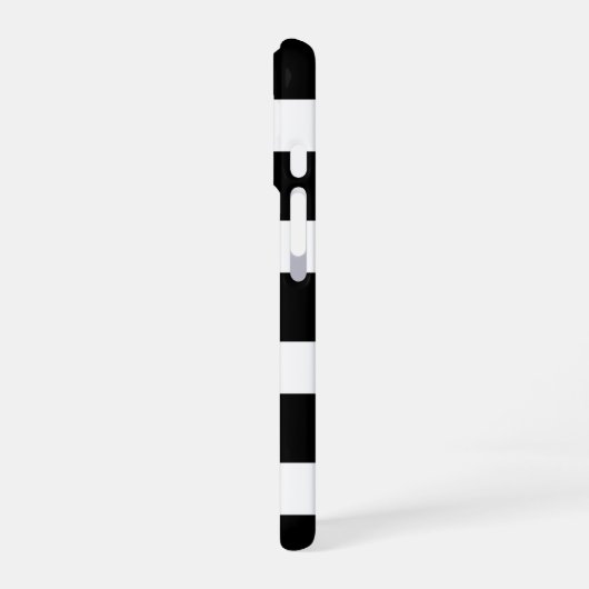 Modern Black & White Striped iPhone 16ケース (左側面)