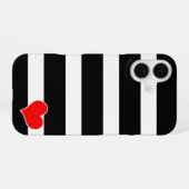 Modern Black & White Striped iPhone 16ケース (裏面横)