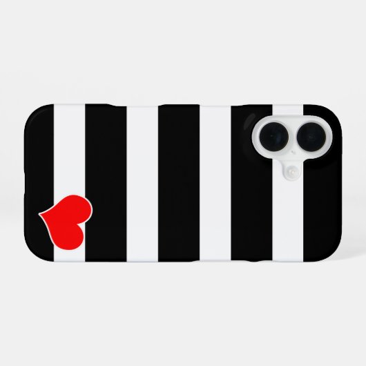 Modern Black & White Striped iPhone 16ケース (裏面横)