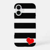 Modern Black & White Striped iPhone 16ケース (裏面)