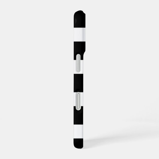 Modern Black & White Striped iPhone 16ケース (右側面)