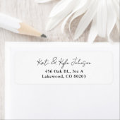 Modern Black White Stylish Script Return Address ラベル (インサイチュ)