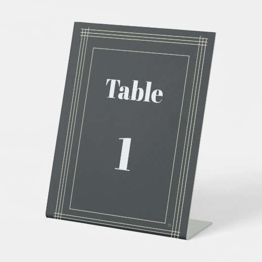 Modern Black & White Table Numbers Template | Cust 台座サイン (正面)