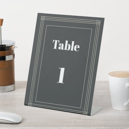 Modern Black & White Table Numbers Template | Cust 台座サイン (インサイチュ)