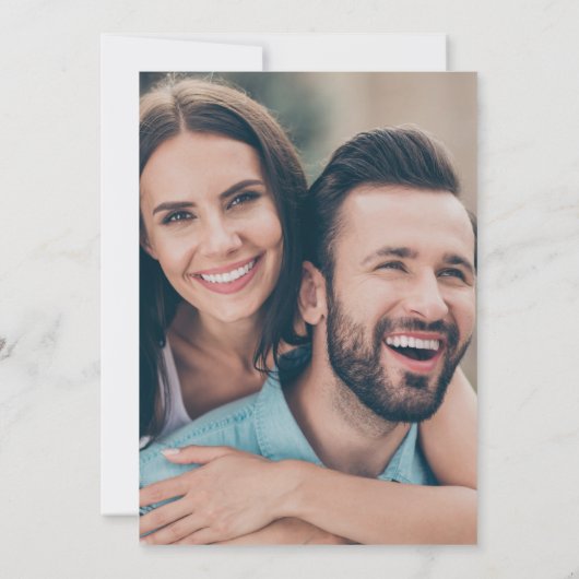 Modern Black White Text Photo Engagement Party 招待状 (裏面)