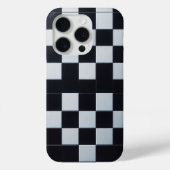 Modern Black & White Textured Checkerboard Phone  Case-Mate iPhoneケース (裏面)