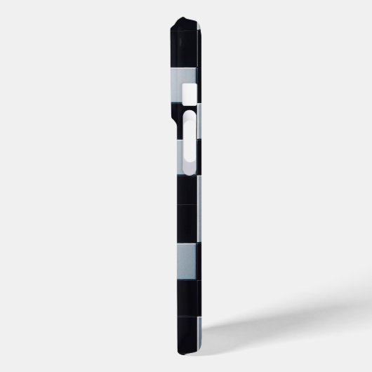 Modern Black & White Textured Checkerboard Phone  Case-Mate iPhoneケース (裏面 / 左)