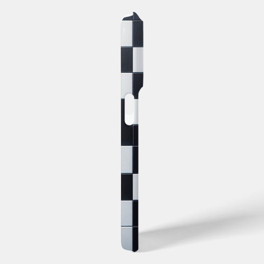 Modern Black & White Textured Checkerboard Phone  Case-Mate iPhoneケース (裏面 / 右)