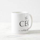 Modern Black & White The CEO Name | Girly Gift コーヒーマグカップ (正面右)