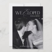 Modern Black & White We Eloped Wedding 案内状 (正面)