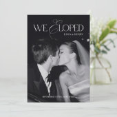 Modern Black & White We Eloped Wedding 案内状 (スタンド正面)