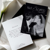 Modern Black & White We Eloped Wedding 案内状