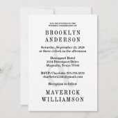 Modern Black & White Wedding Photo 招待状 (正面)