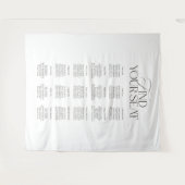 Modern Black White Wedding Seating Chart Backdrop タペストリー (正面(横))
