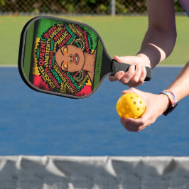 Modern Black Woman Motivational Customizable Name  ピックルボールラケット