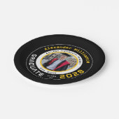 Modern Black Yellow White Graduation Photo Party ペーパープレート (アングル)