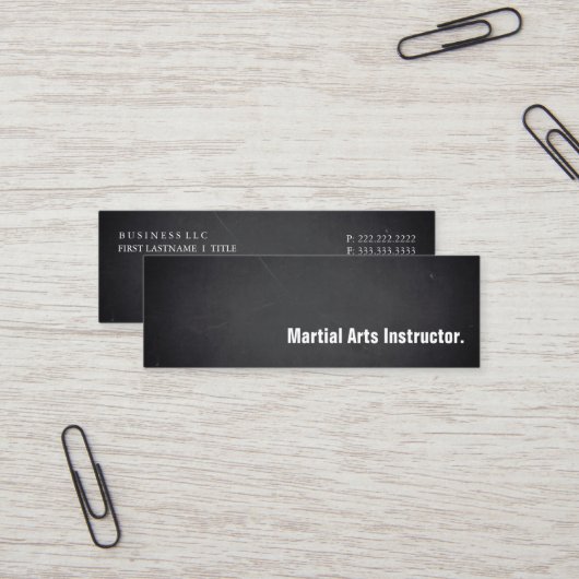 Modern Blackboard Martial Arts Instructor スキニー名刺 (正面/裏面インサイチュ)
