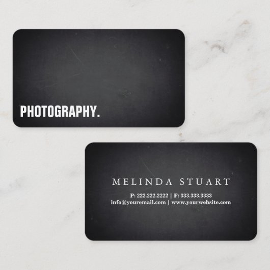 Modern Blackboard Photography Professional 名刺 (正面/裏面)