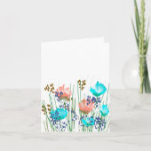 Modern Blank Botanical Note Card Stationery サンキューカード (正面)