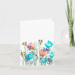 Modern Blank Botanical Note Card Stationery サンキューカード
