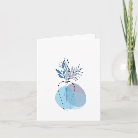 Modern Blank Botanical Note Card Stationery サンキューカード (正面)