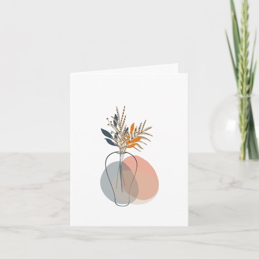 Modern Blank Botanical Note Card Stationery サンキューカード (正面)