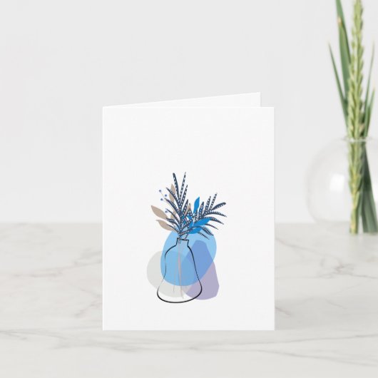 Modern Blank Botanical Note Card Stationery サンキューカード (正面)