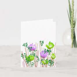 Modern Blank Botanical Note Card Stationery サンキューカード