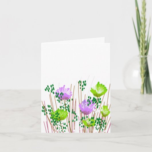 Modern Blank Botanical Note Card Stationery サンキューカード (正面)