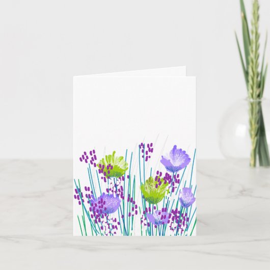 Modern Blank Botanical Note Card Stationery サンキューカード (正面)