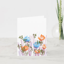 Modern Blank Botanical Note Card Stationery サンキューカード