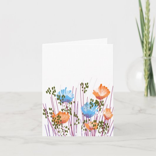 Modern Blank Botanical Note Card Stationery サンキューカード (正面)